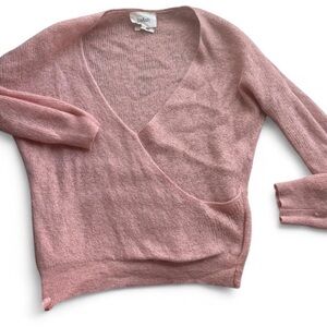 ba&sh Dusty Pink Wrap-Front V-Neck Sweater